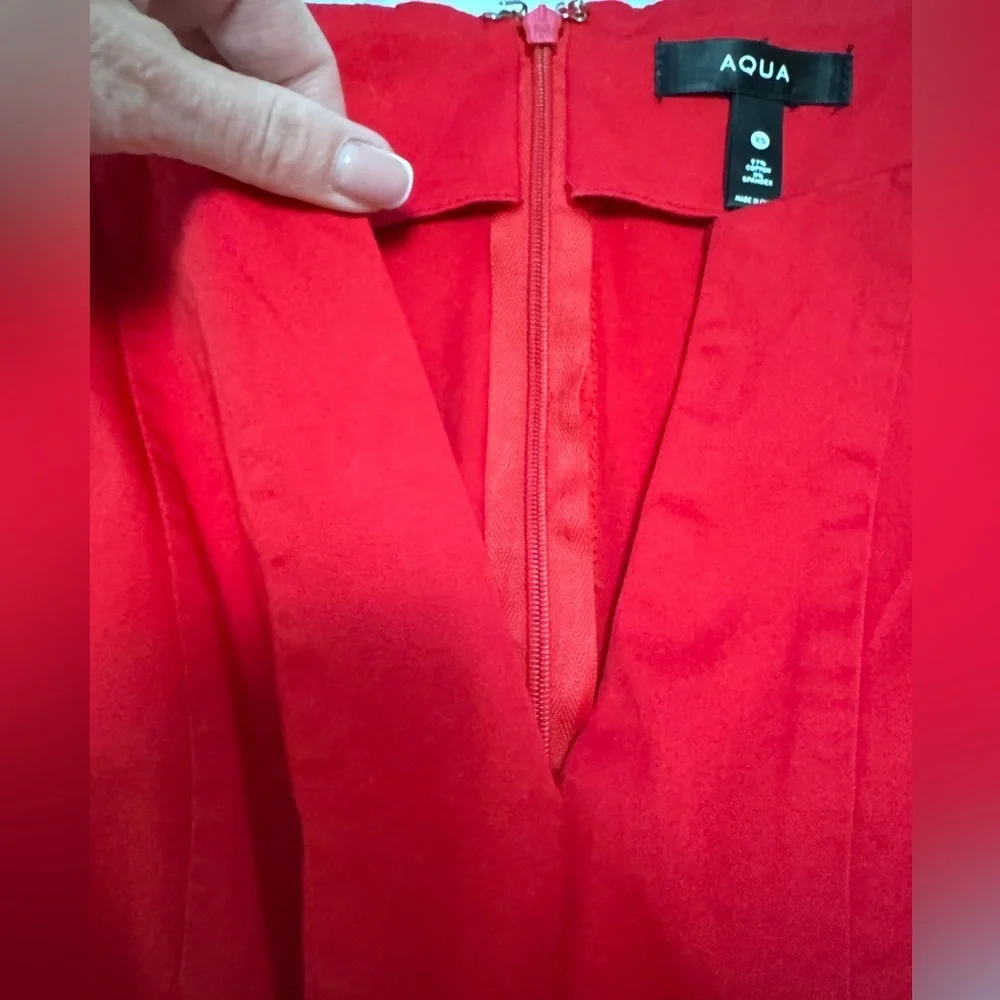 AQUA  Red Paneled Midi Dress in XS Size - Picture 9 of 11